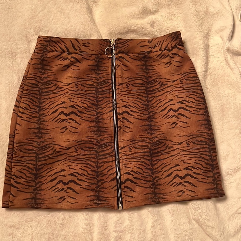 Tiger Print Mini Skirt